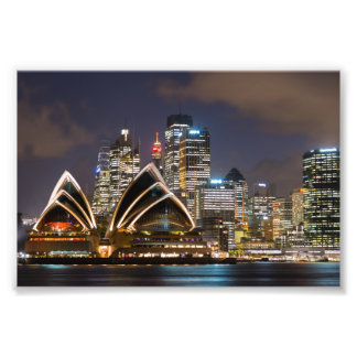 Sydney Opera house & cityscape at night, Australia Photo Print