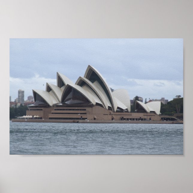 Sydney Opera House In Sunlight Backed By Cloud Poster (Front)