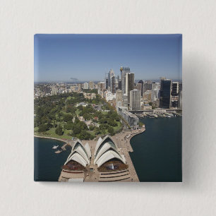 Sydney Opera House, Royal Botanic Gardens, CBD 2 Inch Square Button