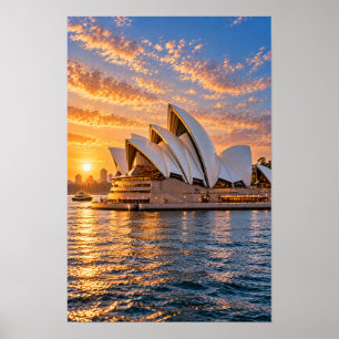 Sydney Opera House Sunset Harbour Wall Art