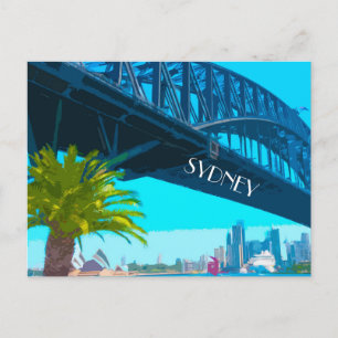 Sydney Opera House Vintage Travel Art Postcard