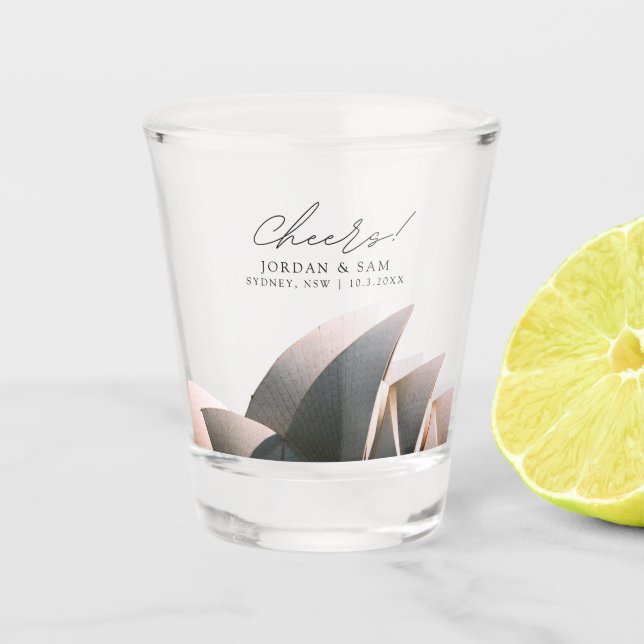 Sydney Opera House Wedding Favour Cheers Shot Glas Shot Glass (Front)