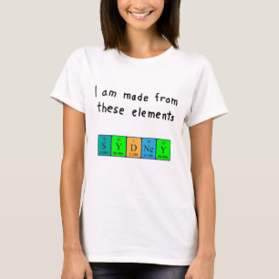 Sydney periodic table name shirt