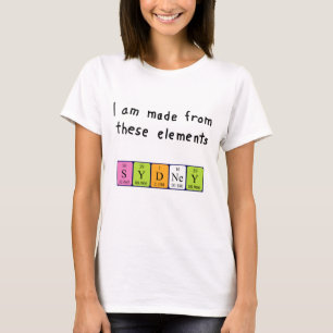 Sydney periodic table name shirt