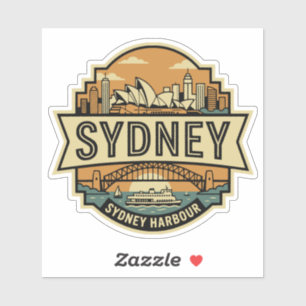 Sydney Skyline Australia Opera House Travel Badge