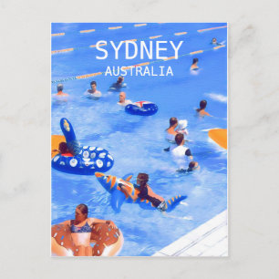 Sydney swimming pools digital art travel postcard