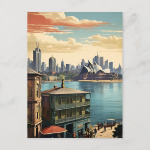 Sydney vintage poster postcard