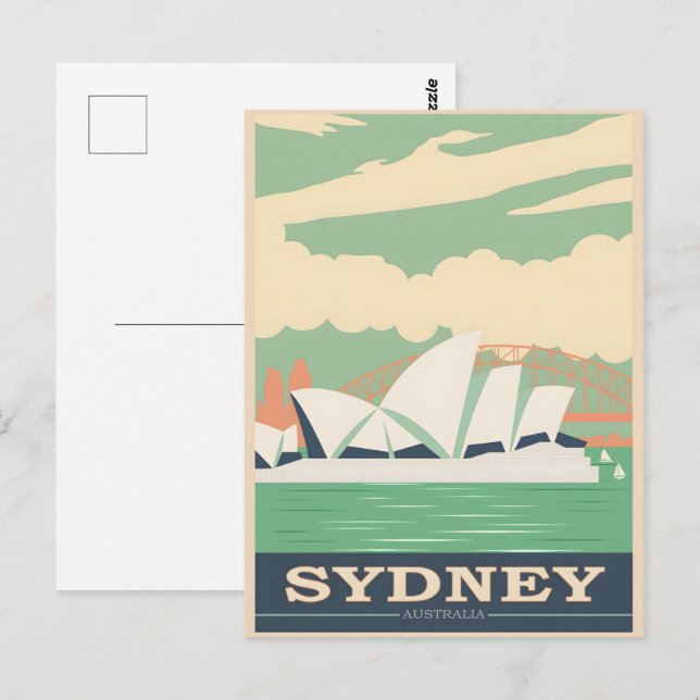 Sydney vintage poster postcard (Front/Back)