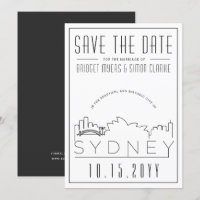 Sydney Wedding Deco Style Skyline Save the Date