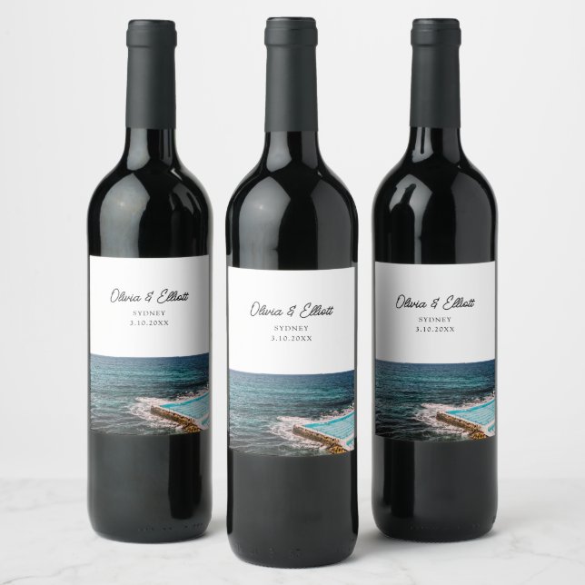 Sydney Wedding Favour Personalized Wine Label (Bottles)