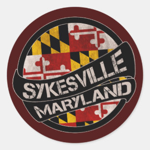 Sykesville Maryland flag grunge stickers
