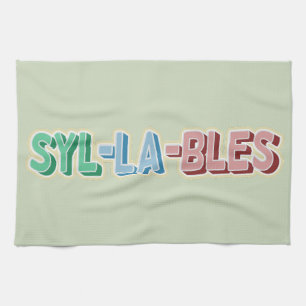 Syllables topography kitchen towel