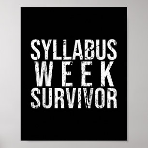 Syllabus Week Survivor College Freshman Fall Semes Poster