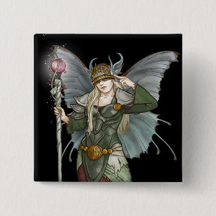 Sylph; Elven master sorceress, by Kathrin Polikeit 2 Inch Square Button