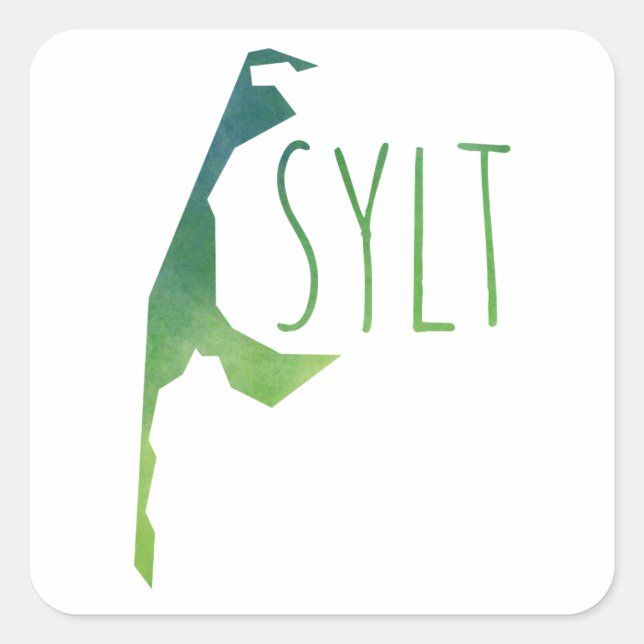 Sylt Map Square Sticker (Front)