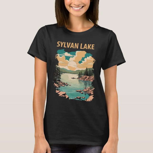 Sylvan Lake SD Pine Green Travel T-Shirt (Front)