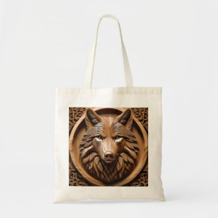 Sylvan Sentinel: The Majestic Wood Wolf Print Tote Bag