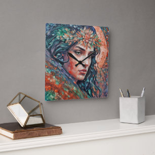 “Sylvarra” - Whispers in the Tesserae Square Wall Clock