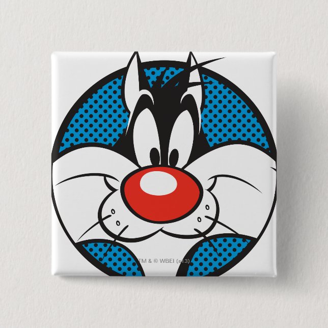 SYLVESTER™ Dotty Icon 2 Inch Square Button (Front)