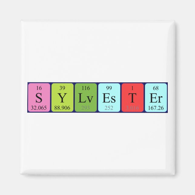Sylvester periodic table name magnet (Front)