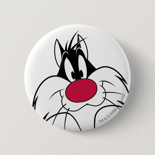 SYLVESTER™ Red Nose Face 2 Inch Round Button (Front)