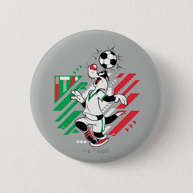 SYLVESTER™ Team Italy Soccer Graphic 2 Inch Round Button (Front)