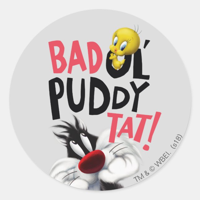 SYLVESTER™ & TWEETY™- Bad Ol' Puddy Tat Classic Round Sticker (Front)