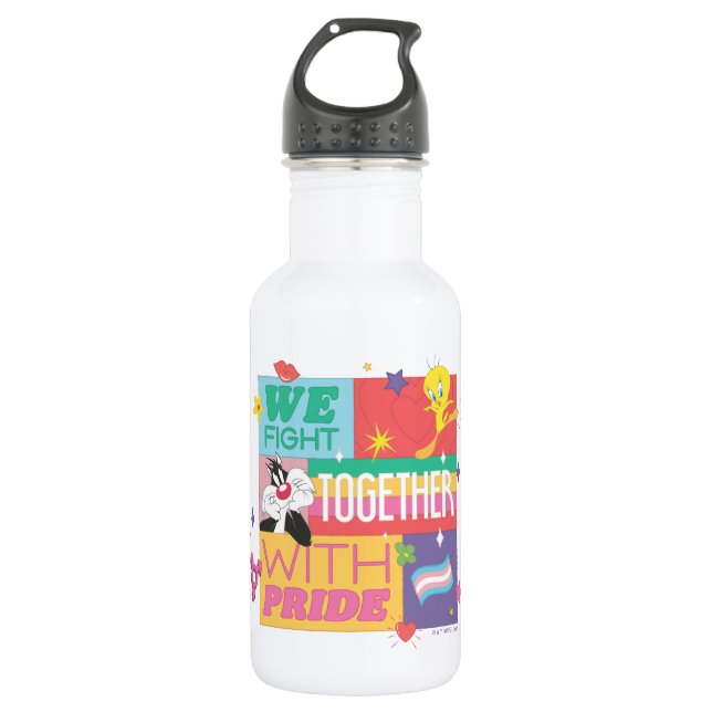 SYLVESTER™ & TWEETY™| We Fight Together With Pride 532 Ml Water Bottle (Front)