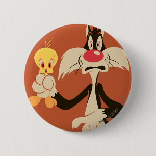SYLVESTER™ with TWEETY™ 2 Inch Round Button