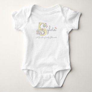 Sylvia girls name meaning monogram romper