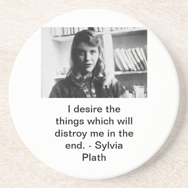 Sylvia Plath Quote Coaster (Front)