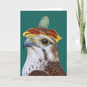 Sylvie the prairie falcon Folded Greeting Card
