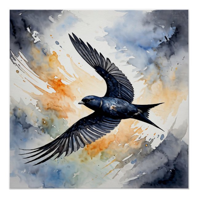 Symbiotic Sky Dancer: Graceful Swift BIrd  Poster (Front)