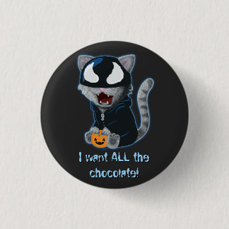 Symbioticat Alien Cat Halloween Costume 1 Inch Round Button