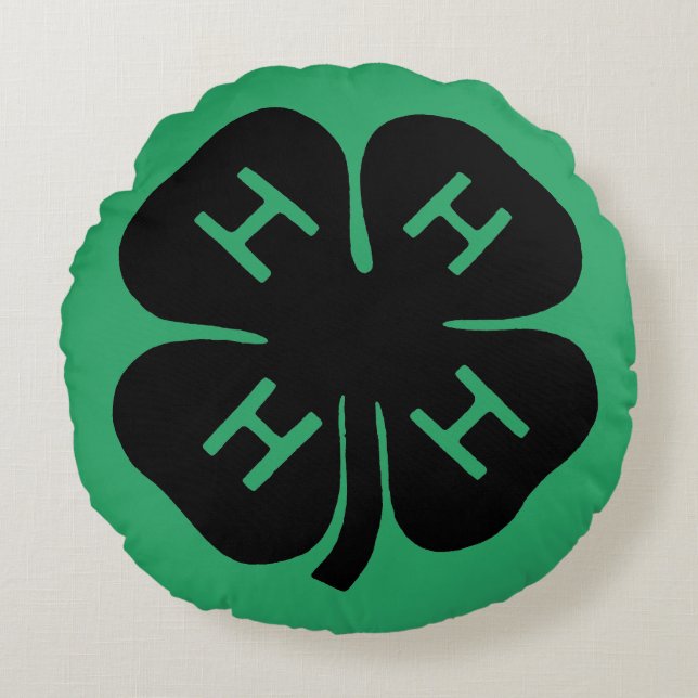 Symbol: 4-H Club Round Pillow (Front)