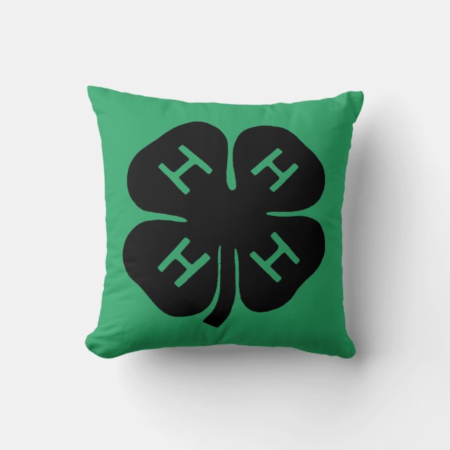 Symbol: 4-H Club Throw Pillow (Front)