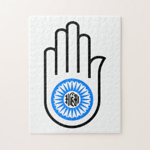 Symbol Ahimsa Hindu Buddhist Jainist Jainism Hand  Jigsaw Puzzle