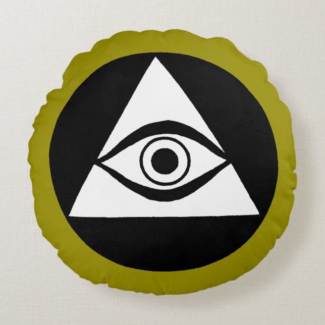 Symbol: All Seeing Eye Round Pillow (Front)