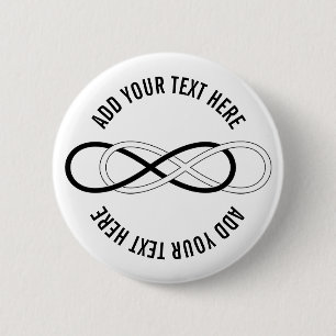 Symbol double Infinity - Black & White 2 Inch Round Button