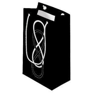 Symbol double Infinity - Black & White + backgr. Small Gift Bag