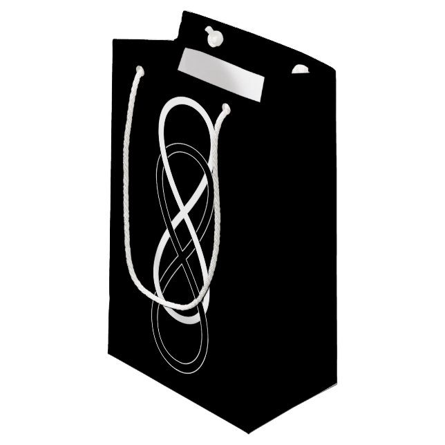 Symbol double Infinity - Black & White + backgr. Small Gift Bag (Front Angled)