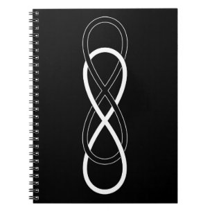 Symbol double Infinity - Black & White Notebook