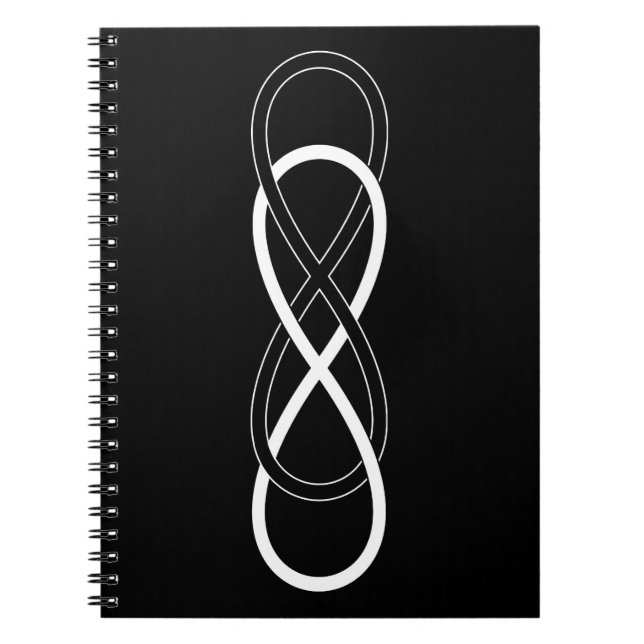 Symbol double Infinity - Black & White Notebook (Front)