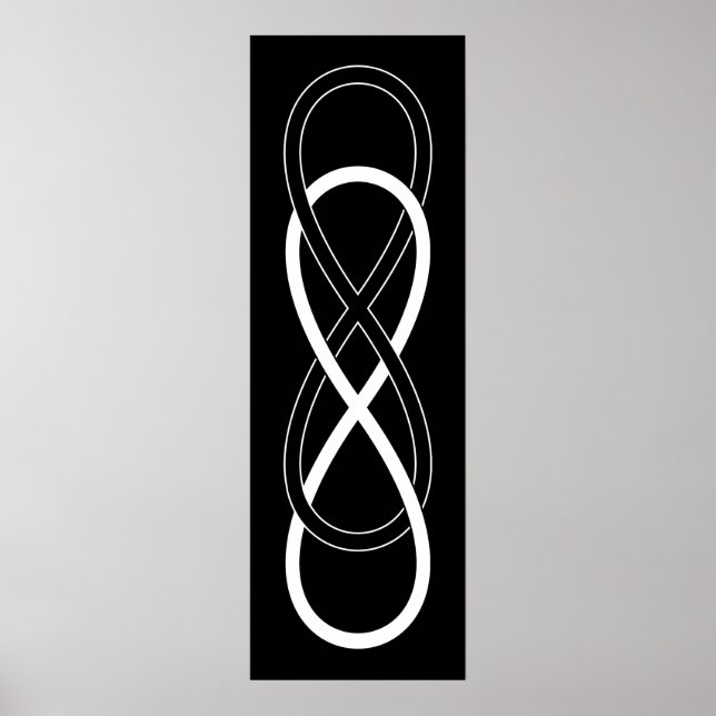 Symbol double Infinity - Black & White Poster (Front)