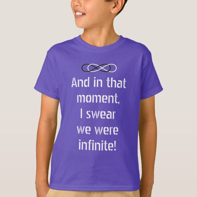 Symbol double Infinity - Black & White + saying T-Shirt (Front)