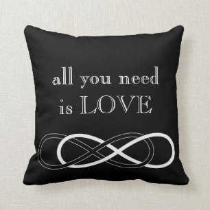 Symbol double Infinity - Black & White Throw Pillow