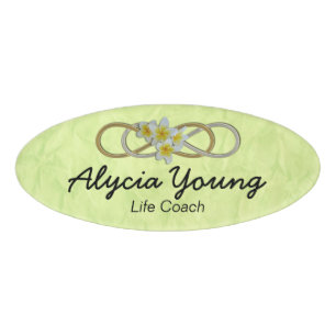 Symbol Double Infinity - Frangipani gold silver Name Tag