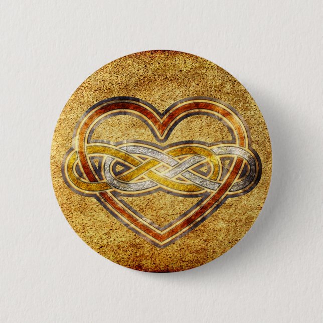 Symbol double Infinity Heart BiColor 2 Inch Round Button (Front)