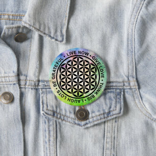 Symbol Flower Of Life - Rules Of Life 1 3 Inch Round Button