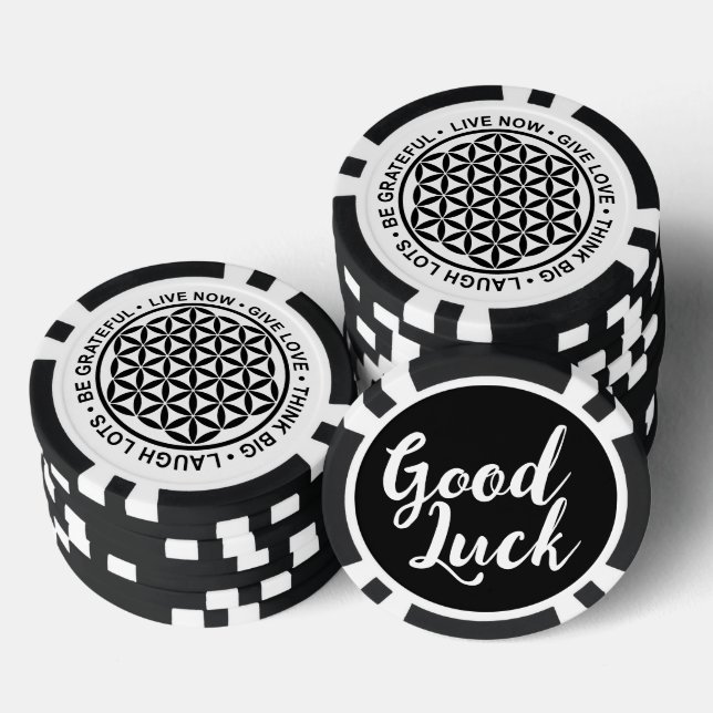 Symbol Flower Of Life - Rules Of Life 1 Poker Chips (Stack)
